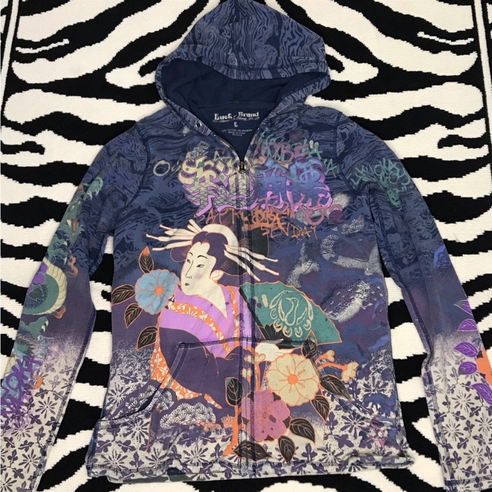 Lucky Brand Asian Inspired Geisha Hoodie